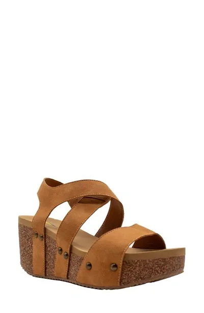 Volatile Sunkissed Water Resistant Wedge Platform Sandal In Tan