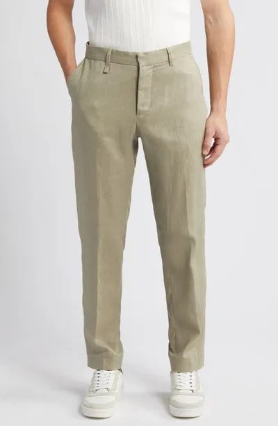 Wax London Smart Linen Pants In Pale Khaki