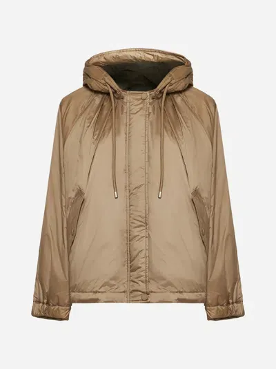 Weekend Max Mara Arles Reversible Nylon Jacket In Camel,khaki