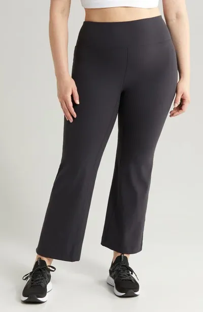 Zella Studio Luxe High Waist Flare Ankle Pants In Black