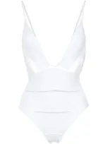 Amir Slama Deep V-neck Swimsuit In White