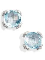 Anzie Small Cluster Topaz Stud Earrings In Blue Topaz