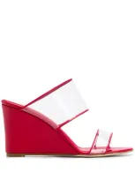 Paris Texas Wedge Sandals In Red