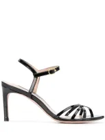 Stuart Weitzman Starla Patent Leather Sandals In Black