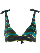 Fisico Striped Bikini Top In Blue