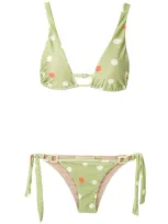 Adriana Degreas Printed Triangle Bikini Set In Multicolour