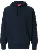 Supreme Logo Hoodie In Blue