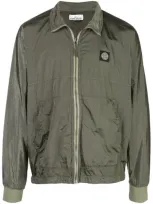 Stone Island Water-resistant Logo Patch Jacket In Green