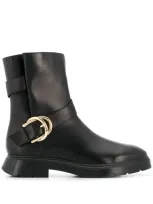 Stuart Weitzman Brenna Side Buckle Boots In Black