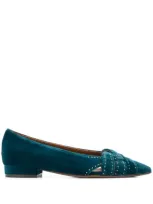 L'autre Chose Studded Ballerina Pumps In Blue