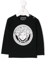 Young Versace Babies' Medusa Logo T-shirt In Black