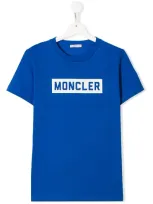 Moncler Kids' Contrast Logo T-shirt In Blue