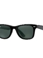 Ray Ban Wayfarer Ease Sunglasses Black Frame Green Lenses 50-22