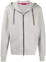 Fay Zip Front Hoodie In Grey