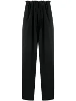 Yohji Yamamoto High-waisted Pleated Trousers In Black