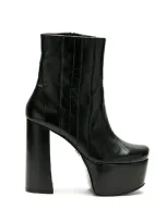 Andrea Bogosian Rebeck Platform Leather Boots In Black