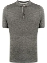 Brunello Cucinelli Short-sleeve Polo Shirt In Grey