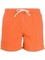 Kiton Polka Dot Print Swim Shorts In Arancio