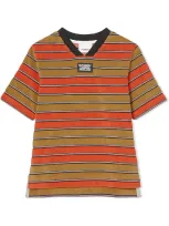 Burberry Babies' T-shirt Mit Logo-applikation In Orange