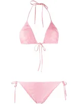 Missoni Triangle Smocked Bikini In Pink