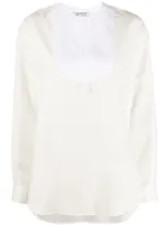 Ports 1961 Loose Silk Blouse In White