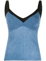 Missoni Ribbed Knit Vest Top In Blue