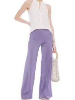 Missoni Metallic Ribbed-knit Wide-leg Pants In Lavender