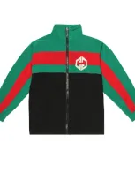 Gucci Green, Red And Black Kids Windbreaker With Double Gg