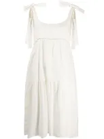 P.a.r.o.s.h Sleeveless Flared Midi Dress In White