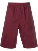 Acne Studios Elasticated Waistband Bermuda Shorts In Red