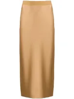 Theory Metallic-print Slip Skirt In Gold