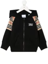 Burberry Babies' Contrast-panel Hoodie In Black