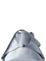 Akris Ai Medium Hammered Metallic Leather Tote Bag In Inox