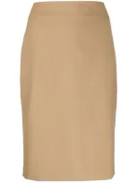 Theory High-waisted Fitted Skirt In Neutrals