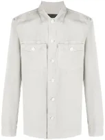 Allsaints Two-pocket Long-sleeved Shirt In Grey