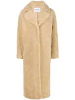 Stand Studio Faux Fur Long-length Coat In Neutrals