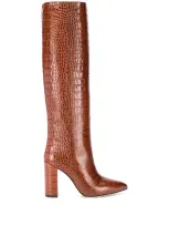 Paris Texas Crocodile-effect Tube Boots In Brown