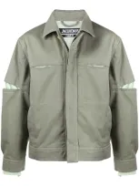 Jacquemus Olivado Notched Sleeves Jacket In Green