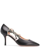 Bally Side Bow Pointed Pumps In Black