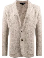 Lardini Single-breasted Knitted Blazer In Neutrals