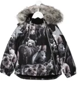 Molo Kids Jacket Hopla Fur For Boys In Black