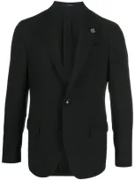 Lardini Tailored Single-breasted Blazer In Black