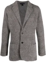 Lardini Knitted Single Breasted Blazer In Grey