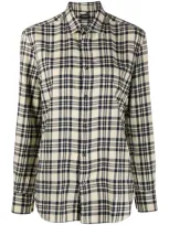 Aspesi Checked Cotton Shirt In Neutrals