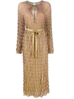 Missoni Zigzag Stripe Maxi Dress In Gold