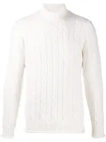 Altea Cable-knit Mock-neck Jumper In White