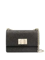 Furla 1927 Glitter Cross-body Bag In Black