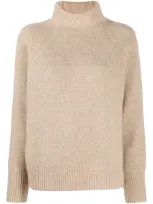 Vince Donegal Turtleneck Cashmere Jumper In Neutrals