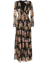 Borgo De Nor Semi-sheer Floral Maxi Dress In Multicolour