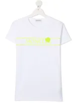 Moncler Kids' Logo Print T-shirt In White